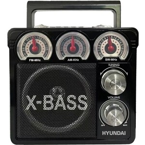 Радиоприемник Hyundai H-SRS104 черный USB SD/microSD радиоприемник hyundai h srs104