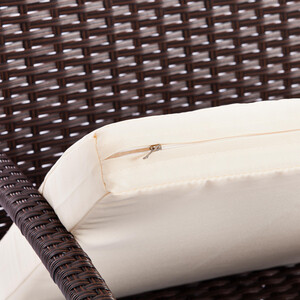 Лаундж сет (диван+2кресла+столик+подушки) TetChair mod. 210000 пластиковый ротанг, коричневый, ткань: DB-02 бежевый
