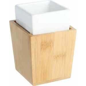Стакан для ванной Fixsen Wood белый/дерево (FX-110-3) стакан для ванной allen brau priority двойной белый матовый 6 31003 31