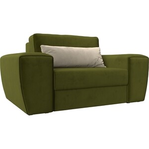 фото Лига диванов кресло лига-008 микровельвет зеленый/бежевый