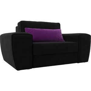 фото Лига диванов кресло лига-008 микровельвет черный/фиолетовый