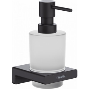 фото Дозатор для жидкого мыла hansgrohe addstoris 200 мл, матовый черный/матовое стекло (41745670)