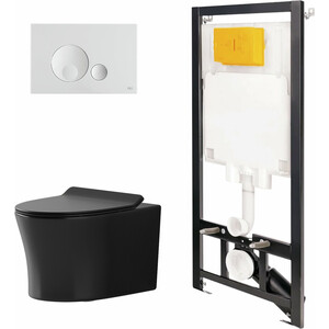 Комплект унитаза Point Вега с инсталляцией OLI, белой клавишей Globe, сиденье микролифт (886914GBO1+PN41711BM) складное сиденье для крепления на стену