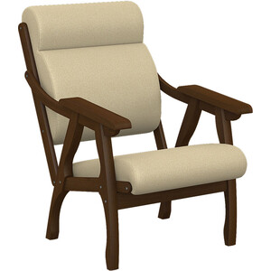 Кресло Мебелик Вега 10 ткань крем, каркас орех прямой диван мебелик вега 10 ткань бирюза каркас орех п0005650