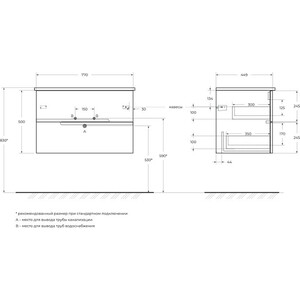 Мебель для ванной Cezares Duet 80х45 Bianco Opaco