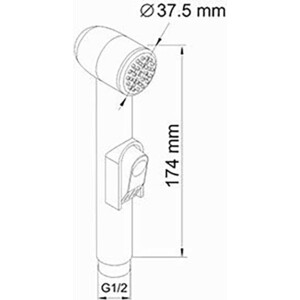 Гигиенический душ Wasserkraft с фиксатором, хром (A043)