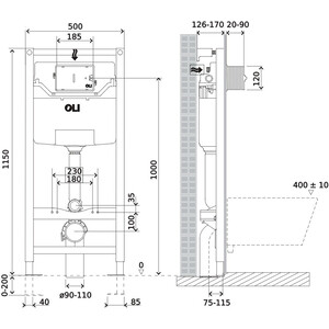 фото Комплект унитаза point меркурий с инсталляцией oli pneumatic, белой клавишей karisma, сиденье-микролифт, белый (879235pka01+pn41831)