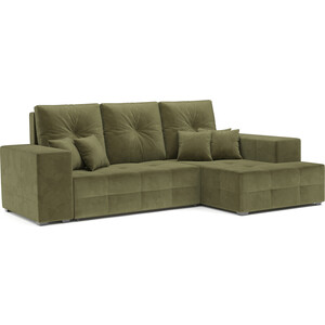 Угловой диван Mebel Ars Монреаль правый угол (Cabrio 29 - зеленый) диван угловой мебелико венеция микровельвет зеленый правый