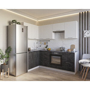 Кухня Mebel Ars Солара акация белая, бетон темный ламинат акация белая 33 класс толщина 8 мм 2 153 м²