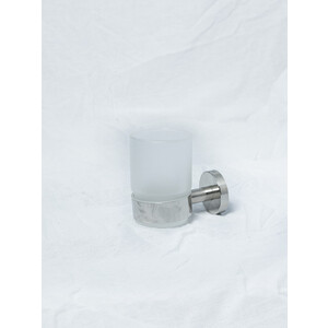 фото Стакан для ванной tiger boston полированная сталь/стекло матовое (3076.3.03.00)