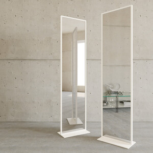 Зеркало напольное в раме одностороннее Genglass Zeliso white GGM-23-3-1 белый зеркало напольное мебелик beautystyle 1 белый 138х35