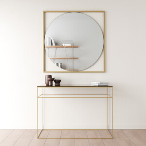 Зеркало в раме Genglass Kvadrum gold L GGM-07-1-2 золотой зеркало для ванной opadiris карат 80 белый глянцевый с золотой патиной