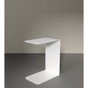 фото Журнальный столик металлический приставной genglass riloni white ggt-12-3