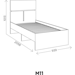 Кровать односпальная Комфорт - S Агата 900 М11 / Белый