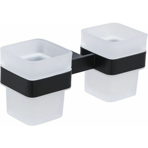 Стакан для ванной Allen Brau Infinity двойной, белый/черный матовый (6.21003-31) стакан для ванной allen brau priority двойной белый матовый 6 31003 31