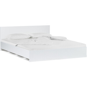 Двуспальная кровать Woodville Адайн 160х200 белое дерево / белое дерево кровать двуспальная мебелико герда микровельвет беж