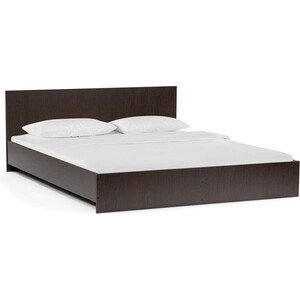 Двуспальная кровать Woodville Адайн 160х200 венге / венге кровать двуспальная мебелико герда экокожа коричневая