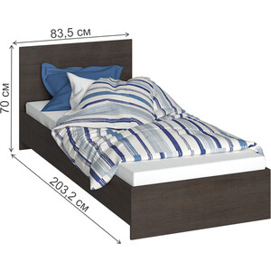 Односпальная кровать Woodville Адайн 80х200 венге / венге