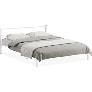 Двуспальная кровать Woodville Фади 160х200 белая кровать двуспальная мебелико герда микровельвет беж