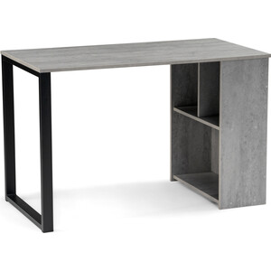 Письменный стол Woodville Битти Лофт 116 бетон / черный матовый деревянный стол woodville ибби 90 128 х64х77 рошелье матовый