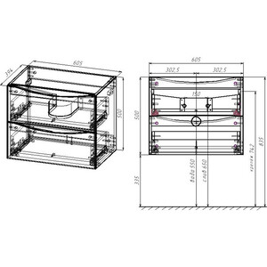 фото Тумба под раковину vincea mia slim 60х39 v.oak (vmc-2mc600s1vo)