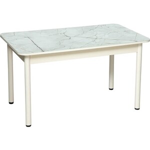 ОЛМЕКО Стол обеденный ''Аппетит'' 55.02 (прямоугольный) (мрамор белый / металл белый) стол обеденный мебелик кросс белый