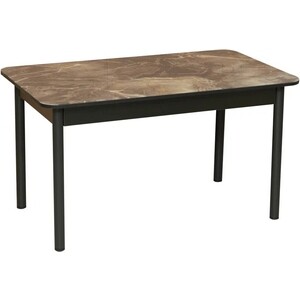 ОЛМЕКО Стол обеденный ''Аппетит'' 55.02 (прямоугольный) (мрамор черный / металл черный) наружный обеденный стол прямоугольный 180x90x75 см тик