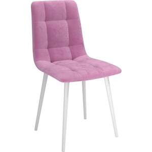ОЛМЕКО Стул ''Белла'' /(велюр тенерифе розовый / металл белый) олмеко стул белла велюр тенерифе изумруд металл белый