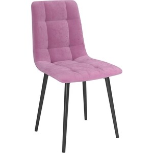 ОЛМЕКО Стул ''Белла'' /(велюр тенерифе розовый/ металл черный) олмеко стул кварта велюр тенерифе розовый металл белый