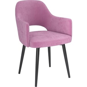 ОЛМЕКО Стул ''Берта''/(велюр тенерифе розовый / Цвет (металл): черный) олмеко стул берта велюр тенерифе изумруд металл белый