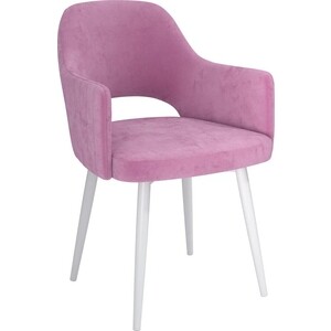 ОЛМЕКО Стул ''Берта''/(велюр тенерифе розовый / Цвет (металл): белый) олмеко стул берта велюр тенерифе корица металл
