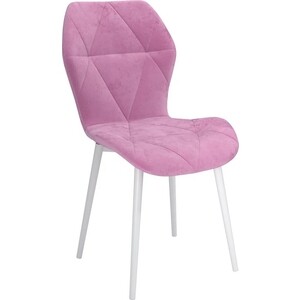 ОЛМЕКО Стул ''Дора'' /(велюр тенерифе розовый / металл белый) олмеко стул киото велюр тенерифе розовый металл
