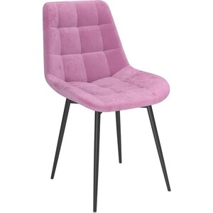 ОЛМЕКО Стул ''Кварта'' (металл: черный)/(велюр тенерифе розовый) олмеко стул фло ту велюр тенерифе розовый металл белый