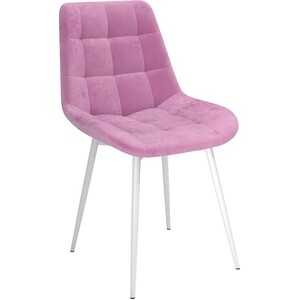 ОЛМЕКО Стул ''Кварта'' /(велюр тенерифе розовый/ металл белый) олмеко стул фло ту велюр тенерифе розовый металл белый