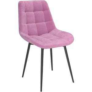 ОЛМЕКО Стул ''Кварта'' ТМУ (с кантом) /(велюр тенерифе розовый / металл черный) олмеко стул белла велюр тенерифе розовый металл белый