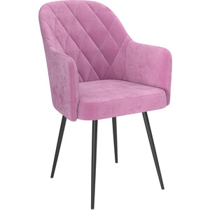 ОЛМЕКО Стул ''Киото''/(велюр тенерифе розовый / Цвет (металл): черный) олмеко стул фло ту велюр тенерифе розовый металл белый