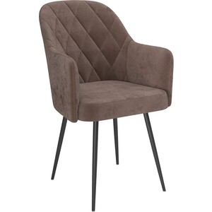 ОЛМЕКО Стул ''Киото''/(велюр тенерифе стоун/ Цвет (металл): черный) кресло для отдыха амарант велюр тенерифе стоун