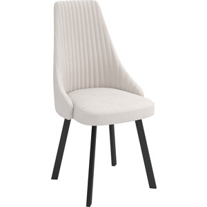 ОЛМЕКО Стул ''Лион'' /(велюр тенерифе крем / металл черный) плетеный стул из роупа лион светло серый