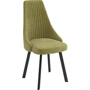 ОЛМЕКО Стул ''Лион'' /(велюр тенерифе нефрит / металл черный) плетеный стул из роупа лион светло серый