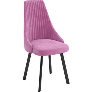 ОЛМЕКО Стул ''Лион'' /(велюр тенерифе розовый / металл черный) плетеный стул из роупа лион светло серый