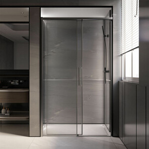Душевая дверь Veconi Premium Trento PTD-40GR 130х200 прозрачная, брашированный графит (PTD40-GR-130-01-C4)