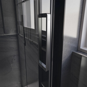 Душевая дверь Veconi Premium Trento PTD-40GR 130х200 прозрачная, брашированный графит (PTD40-GR-130-01-C4)