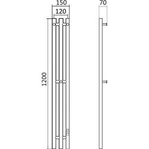 Полотенцесушитель электрический Маргроид Inaro 15x120 правый, белый матовый (Inaro3v-12012-1049-9016R)