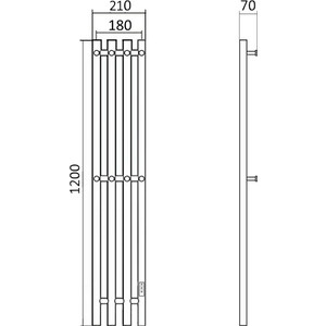 Полотенцесушитель электрический Маргроид Inaro 18x120 правый, белый матовый (Inaro-12018-1081-9016R)