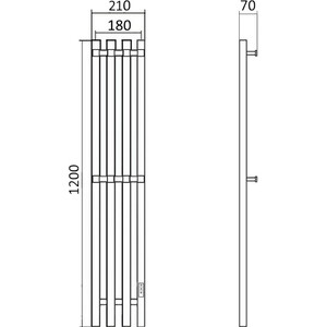 Полотенцесушитель электрический Маргроид Inaro 18x120 правый, черный матовый (Inaro-12018-1081-9005R)