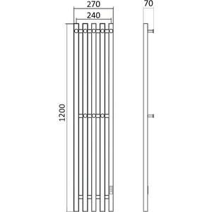 Полотенцесушитель электрический Маргроид Inaro 27x120 правый, черный матовый (Inaro-12024-1081-9005R)