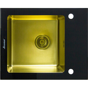 Кухонная мойка Seaman Eco Glass SMG-610B-Gold.B Gold Black door mirror gold 50x80 cm glass and aluminium