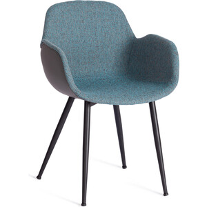 Кресло TetChair Valentino (mod PC45-2) металл/экокожа/ткань 55х58х81 см Turquoise (бирюзовый) / Grey (серый)/черный кресло tetchair kiddy кож зам бирюзовый
