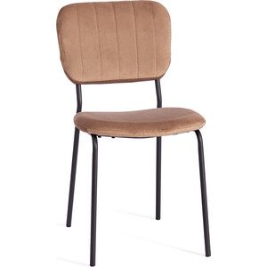 Стул TetChair Carol (mod UC06) металл, вельвет 45x56x82 см Brown (коричневый) HLR11 / черный кресло tetchair livorno mod 1602 металл ткань серый вельвет