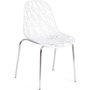 стул на металлокаркасе woodville fold 1 складной white chrome Стул TetChair Crispy (mod 61) металл, пластик 44x56,5x80 см White (белый) 11954/хром
